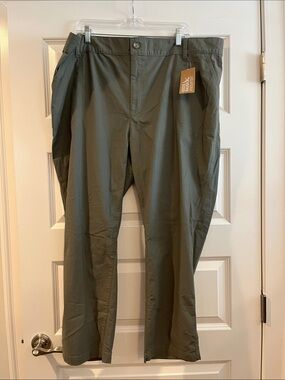 Eddie Bauer adventure ripstop ankle sprig green high rise pants 22W NEW NWT